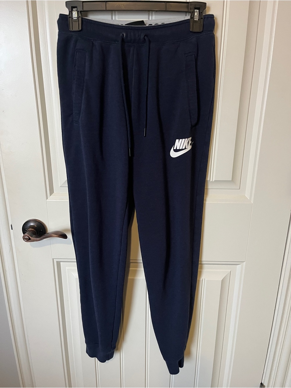 Nike Navy Blue Sweatpants with White Logo